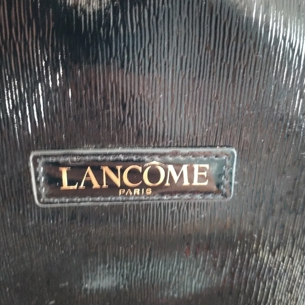 Lancome Faux Black Leather Train Make-up Travel Case